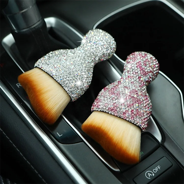 wholesale car interior dust soft cleaning brush women bling small car cleaning brush