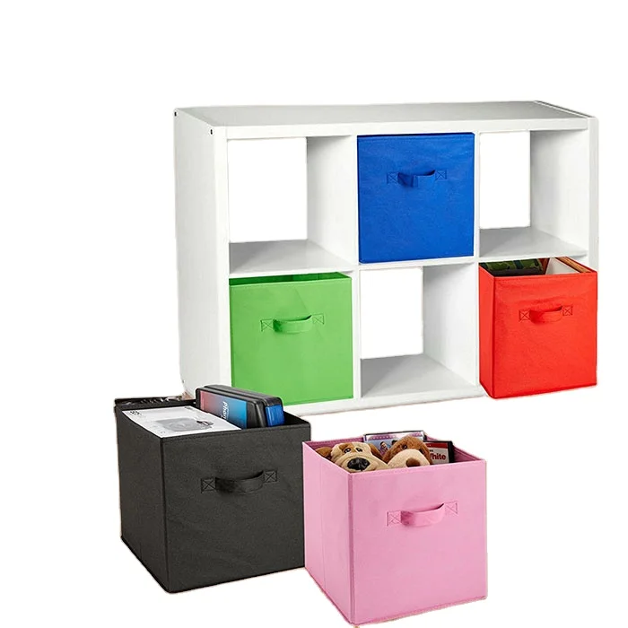 Hot Sale Collapsible Foldable Fabric Cloth Storage Cube With Handles