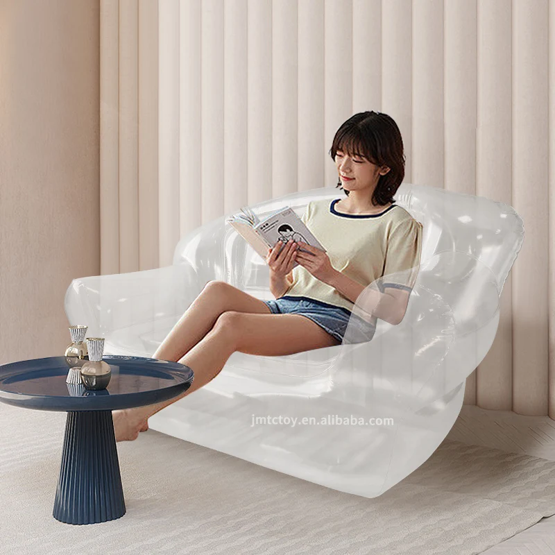 orange double adult size inflatable couch outdoor air sofa