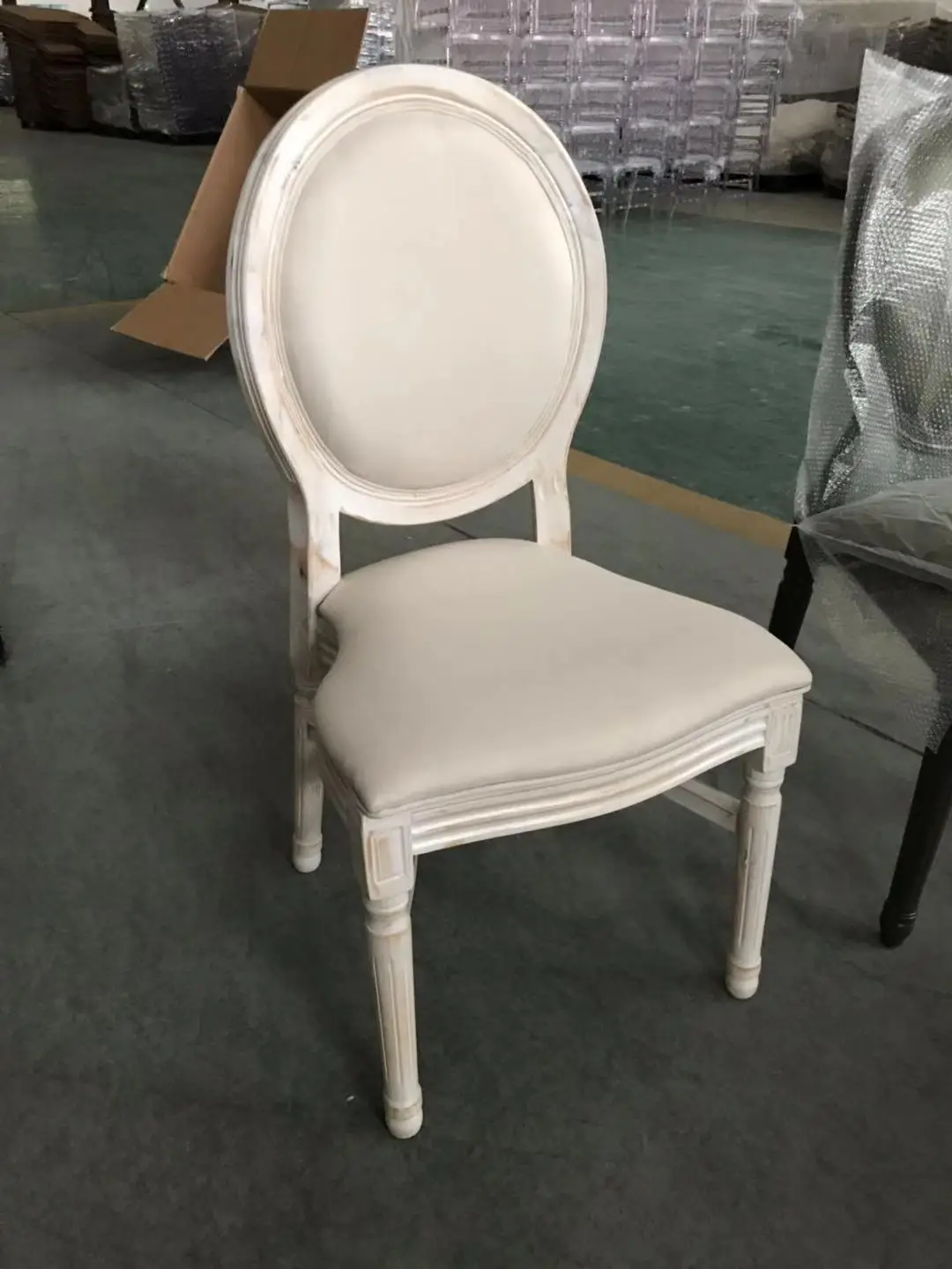 Wooden Event Vintage Banquet Ghost Wooden Chairs with Removed Cushion and Rattan Back