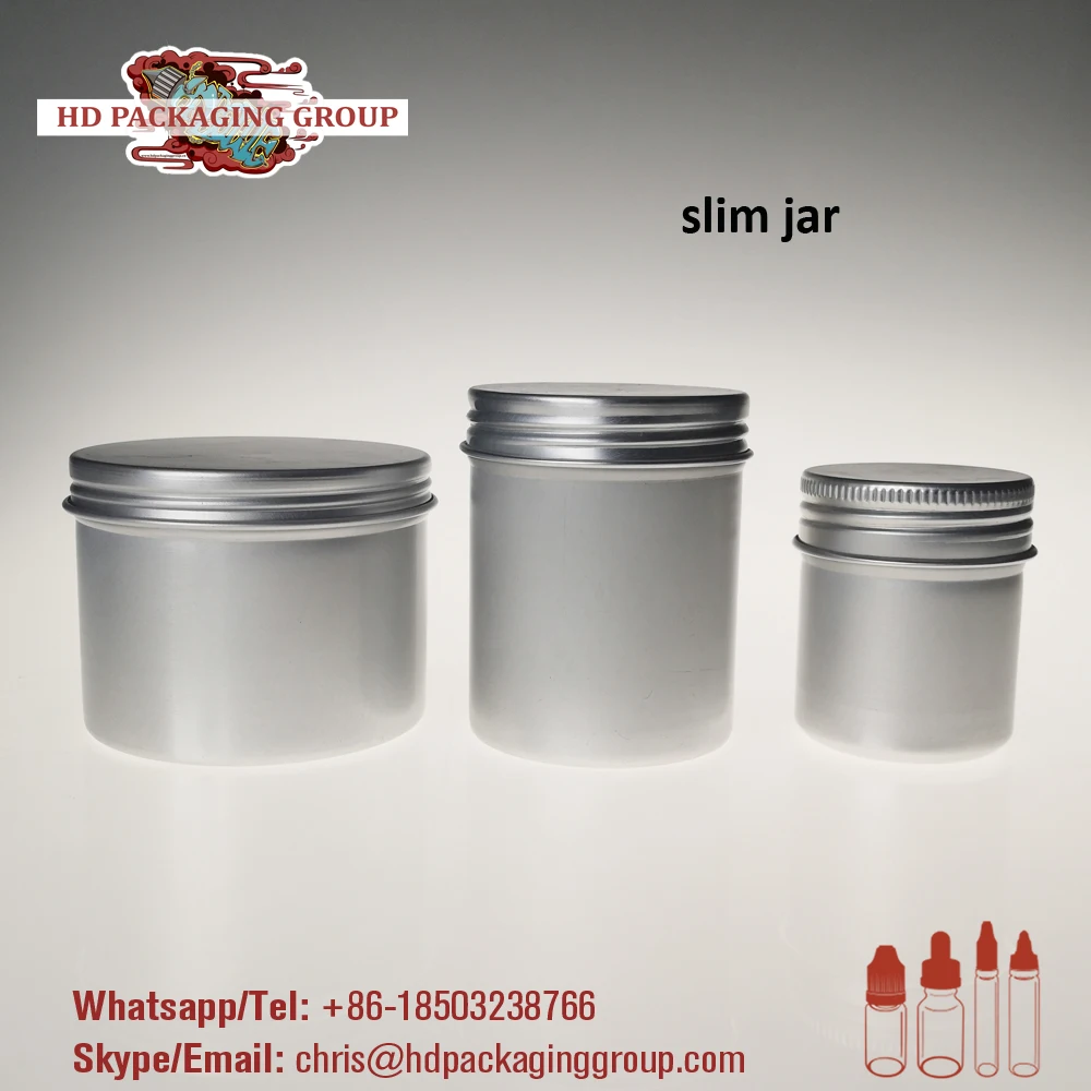 60g slim aluminum can slim metal tin 60g cream jar screw lid
