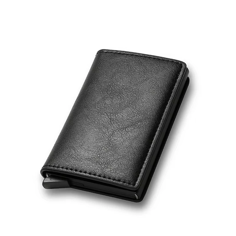 Smart Wallet Pop Up pu Leather Metal Rfid Business Minimalist Travel Blocking Automatic Aluminium id Credit Card Holder For Men