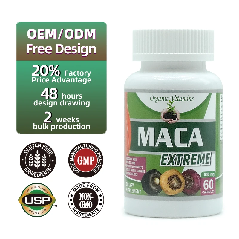 High Quality MACA Extreme Herbal Supplements Enhancing Sleep Quality and Aphrodisiac Effects for Couples