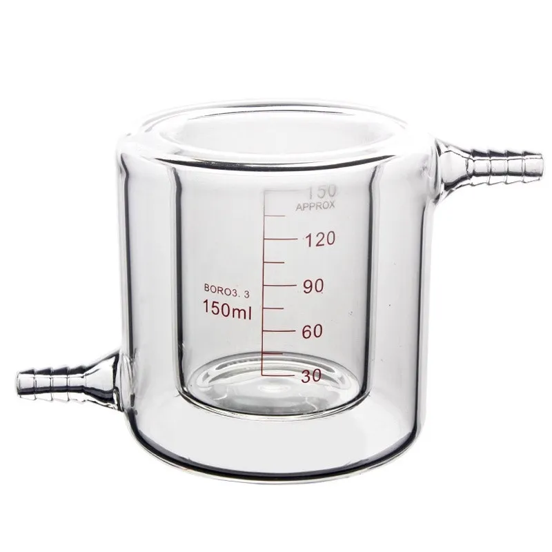 Горячая Распродажа высококачественный двухслойный лабораторный жаккардовый стакан стеклянная реакционная бутылка для продажи