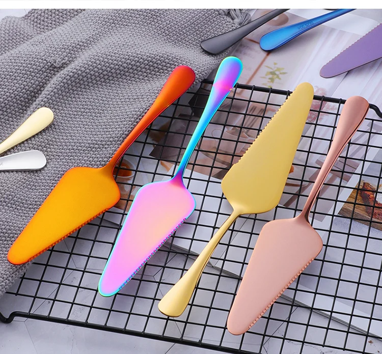 Baking Cake Cutter Set 8pcs Stainless Steel Cake Knife Shovel Fork Server Set For Wedding Party Event