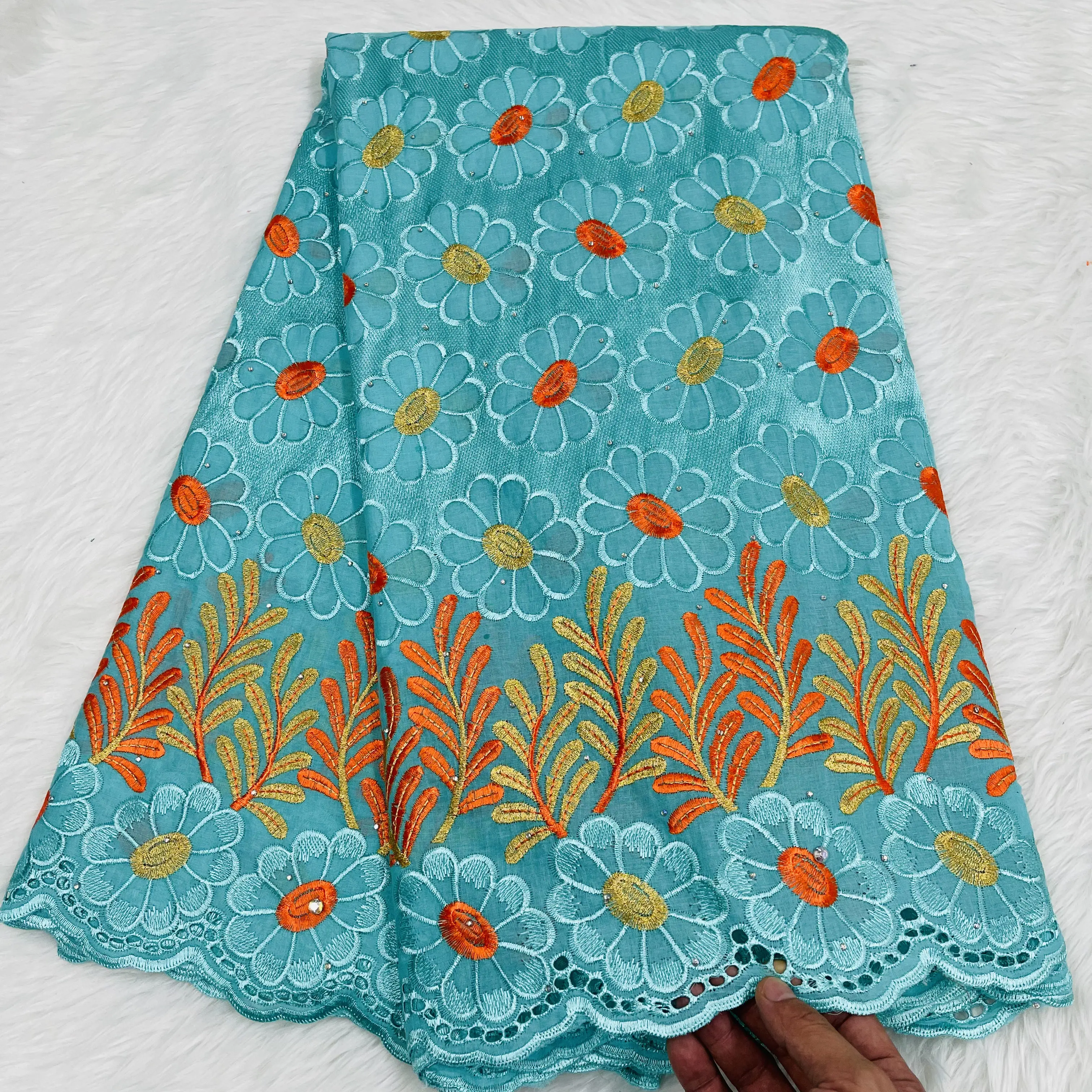 Hotsell New Designs White Cotton Dotted swiss Fabric Cotton Crochet Lace Trim New Arrival High Quality swiss Voile Cotton Lace