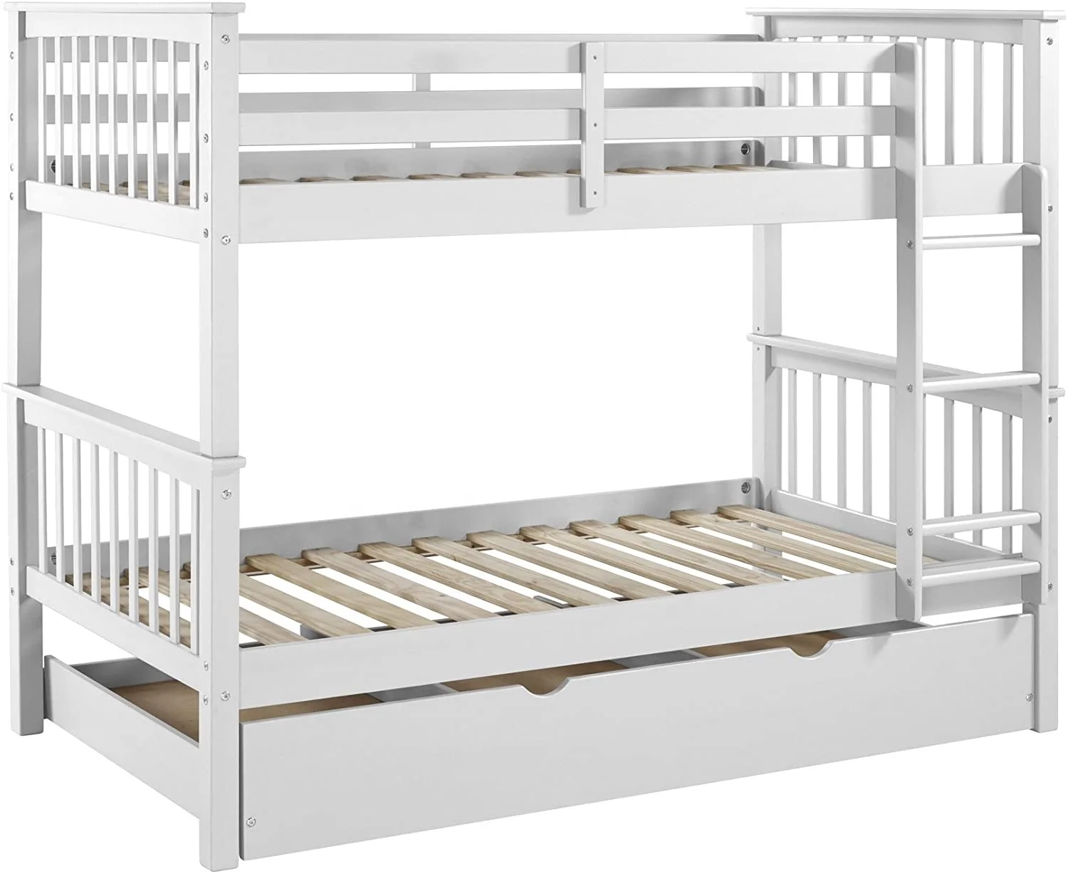 Resende Mission Style Solid Wood Twin over Twin Bunk Bed with Storage Trundle Bed