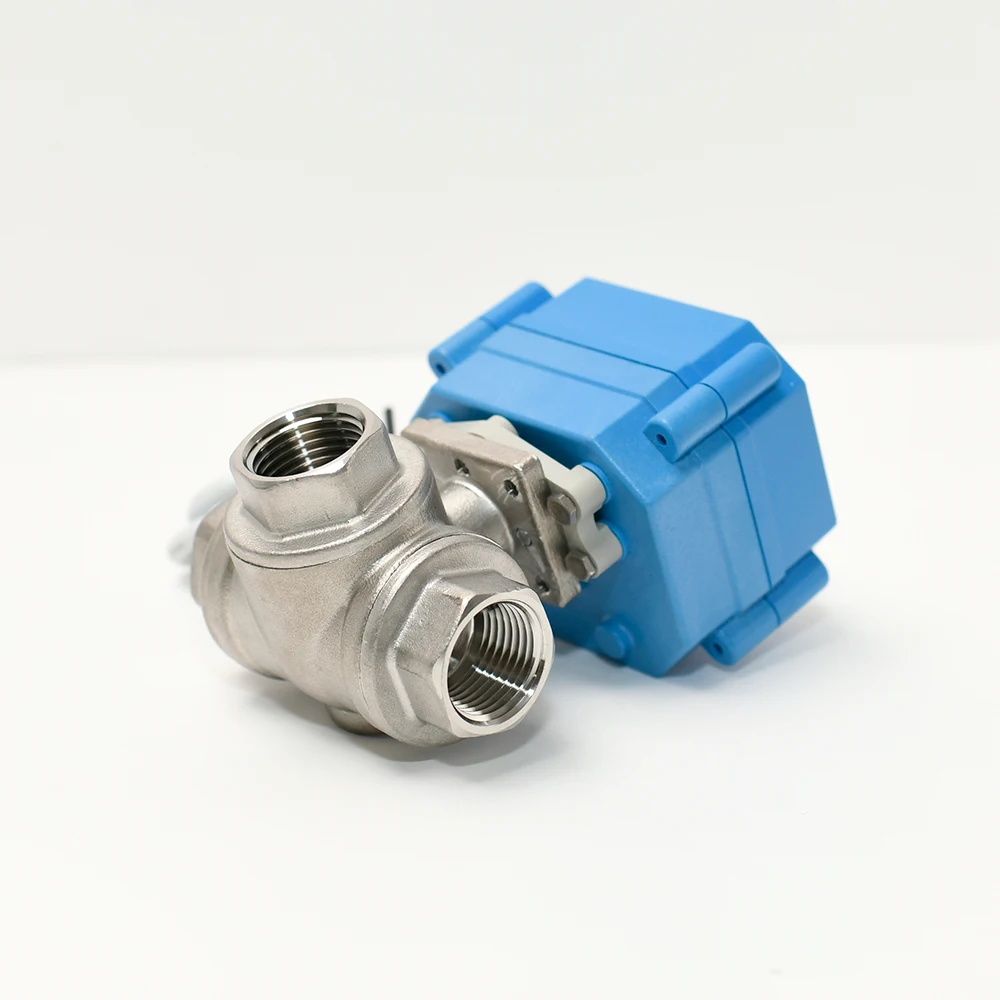 3 Way 1/2  DN15 L Port 12v 24v Stainless Steel Electric Motorized Ball Valve
