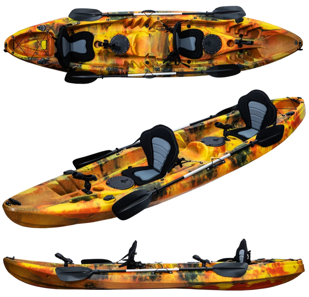 LLDPE plastic paddle fish Rowing Boats sit on top Kayak for 3 person/family