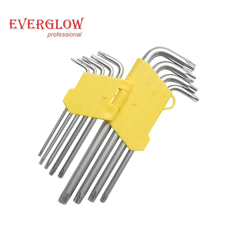 Professional Hex-plus L Type hexagonal Diamond Wrench extra long arm CRV Torx Metric 9pcs extra long arm ball point hex key set