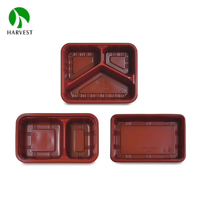 Manufacturer Plastic PP Meal Prep Lunch Container 3 Compartment Packaging Takeaway Disposable Food Containers