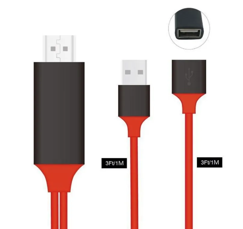  Адаптер 2 м 6 футов 3 в 1 для адаптера USB type-c на hdtv кабель-преобразователь видеокабель телефона micro