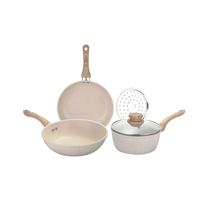 6PCS  Kitchenware Nonstick non stick Aluminum camping induction cookware set