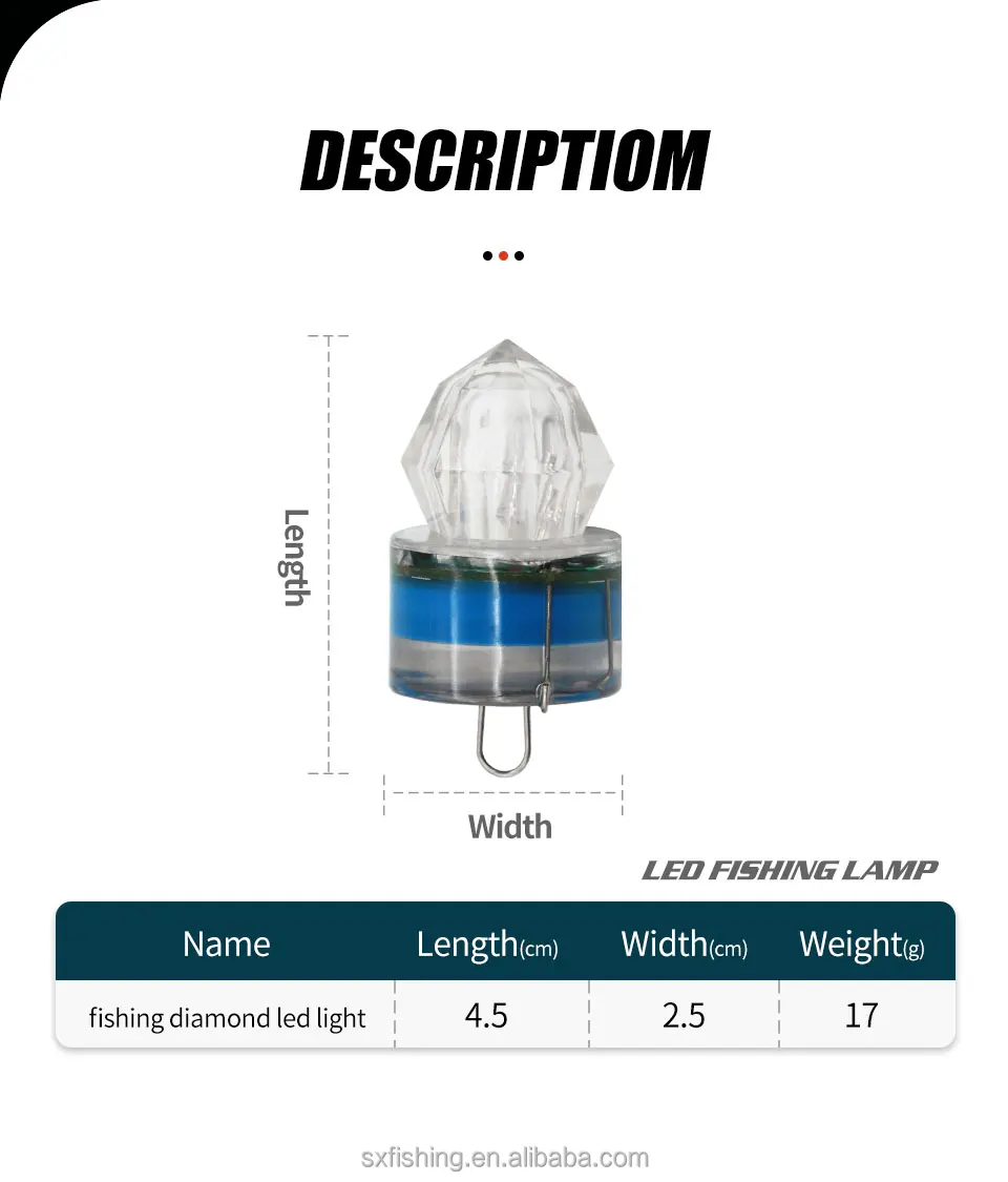 Customization Flash Fishing Light LED Deep Drop Underwater Diamond Lamp Squid Strobe Bait Lure lights