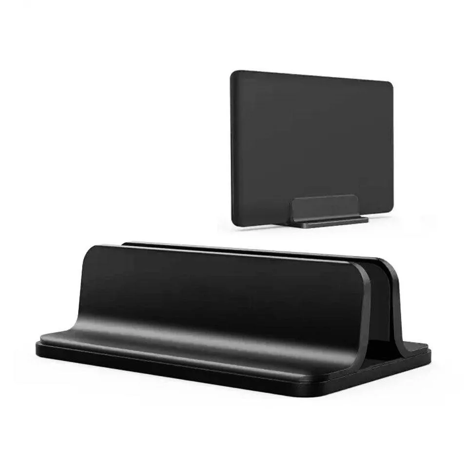 2024 New Design Adjustable Width Aluminum Alloy Dual Vertical Laptop Stand Metal Vertical Laptop Holder