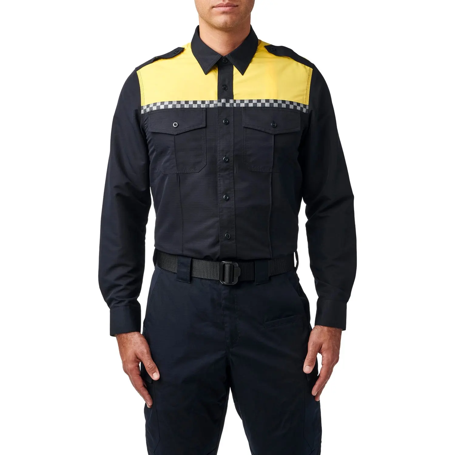 Черная желтая рубашка из полиэстера с высокой видимостью водонепроницаемая длинным рукавом Спецодежда для сотрудников рабочая одежда