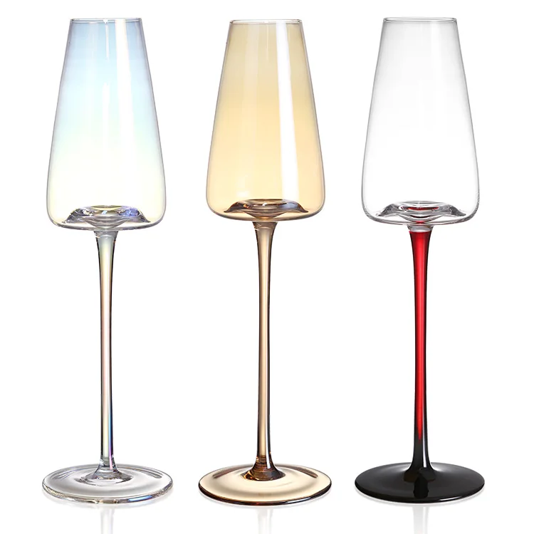 Top seller 240ml hand crafted custom crystal bar glassware drinkware white red wine drinking glasses flutes set champagne glass