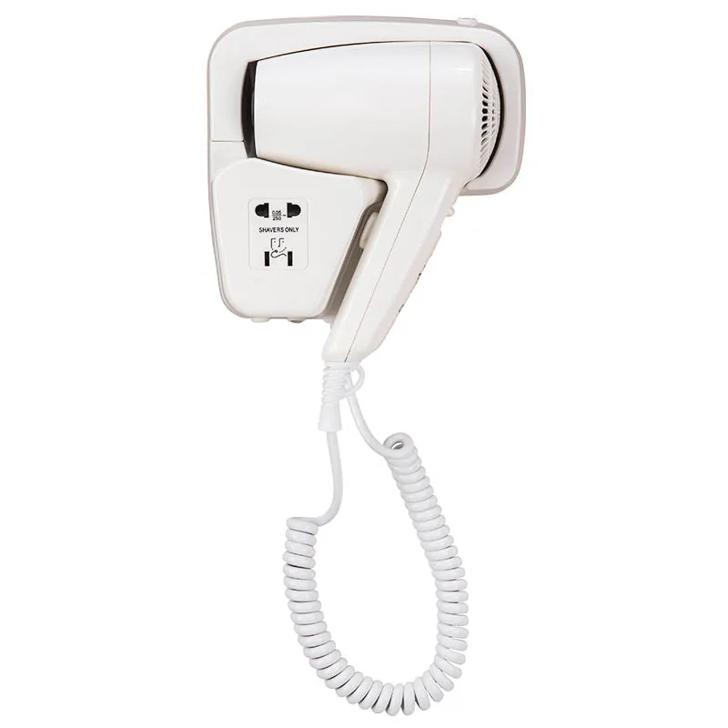 Custom Logo 1200w Low Noise Hotel Wall Mounted Hair Dryer 13m/S High Speed Professional Bldc Hair Blower Dryer With Socket