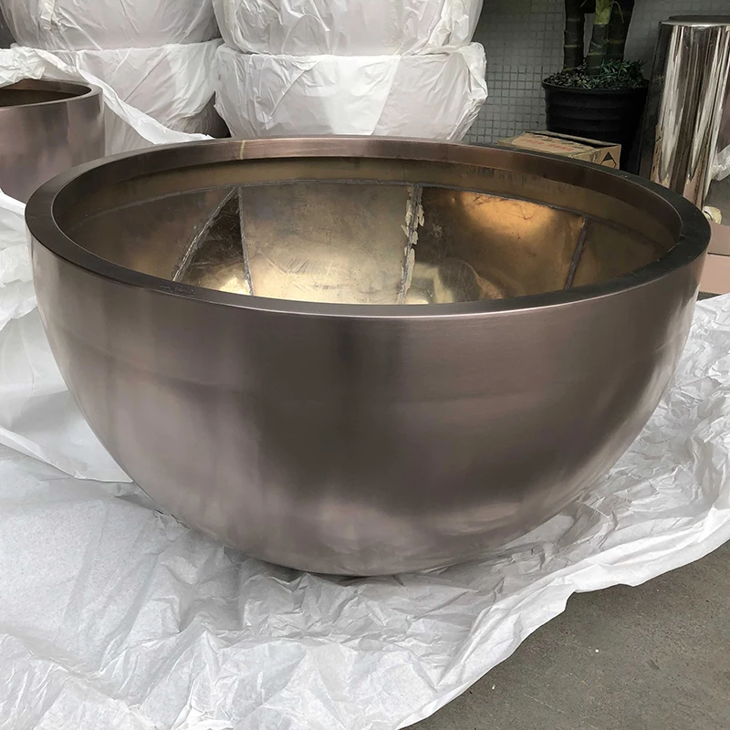 304 gold mirror stainless steel ball plant pots / flower planter / metal vase for flowers