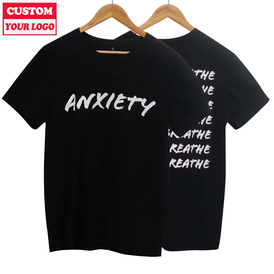 210gsm 100% Cotton Printed Logo Plus Size Shirt Skin-Friendly T Shirts Custom Printing 100% Cotton