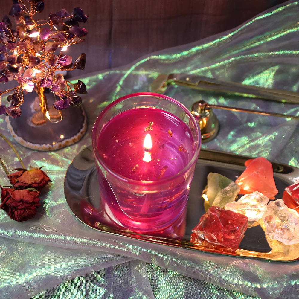 Wholesale custom color handmade aromatherapy glass jar gel wax jelly candle