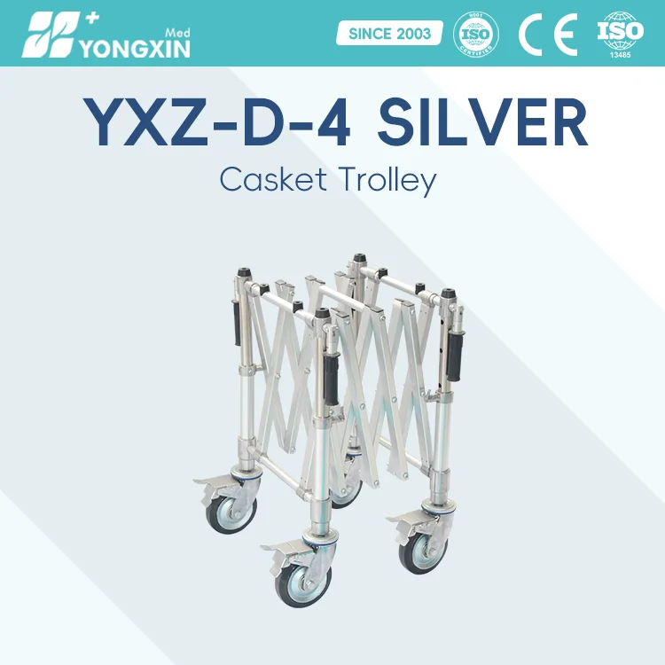 YXZ-D-4 Hot selling Funeral Products aluminum alloy Coffin and silver basket trolley church truck