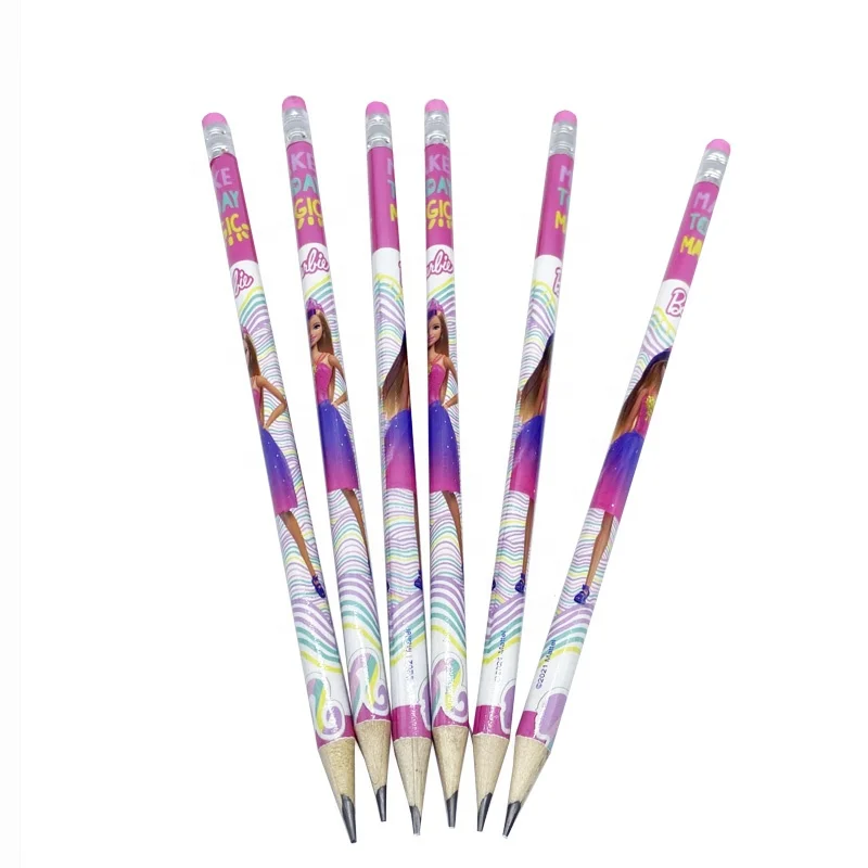 Factory Wholesales Cartoon Fancy Wood HB Pencil With Eraser Stationery Sets For School Durable Pencil Sets