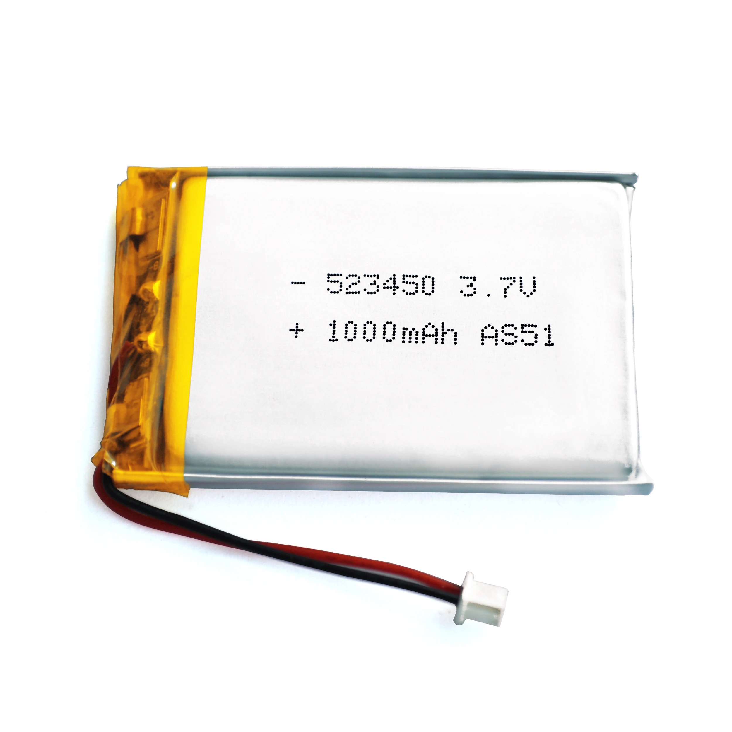 UL/CE Rechargeable Voltage 3.7V 1000mAh 523450 Lipo Batteries for Digital Video Device