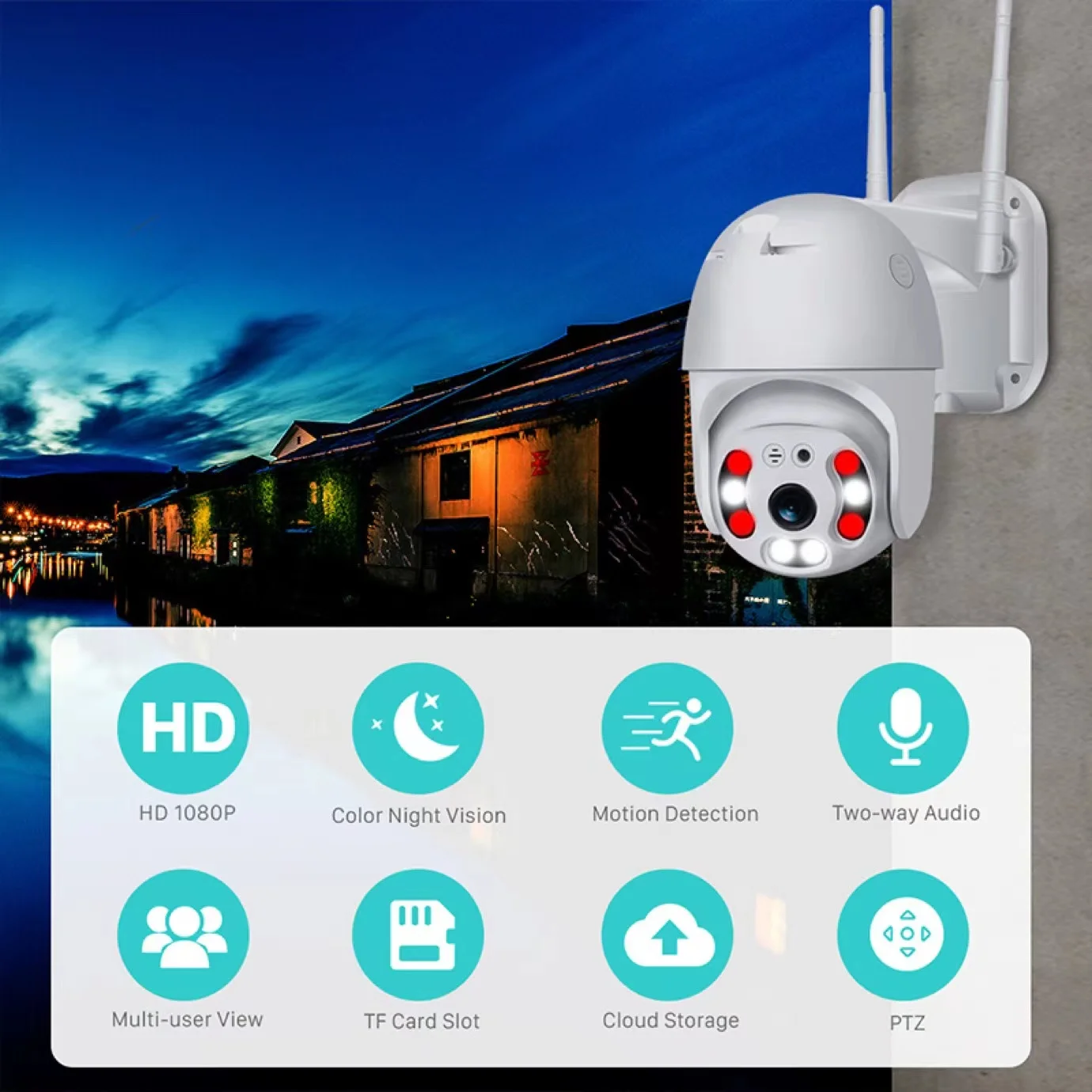 Camara De Seguridad Exterior Wifi Security Camera Outdoor 1080P Motion Detection, auto Tracking,Two Way Talk
