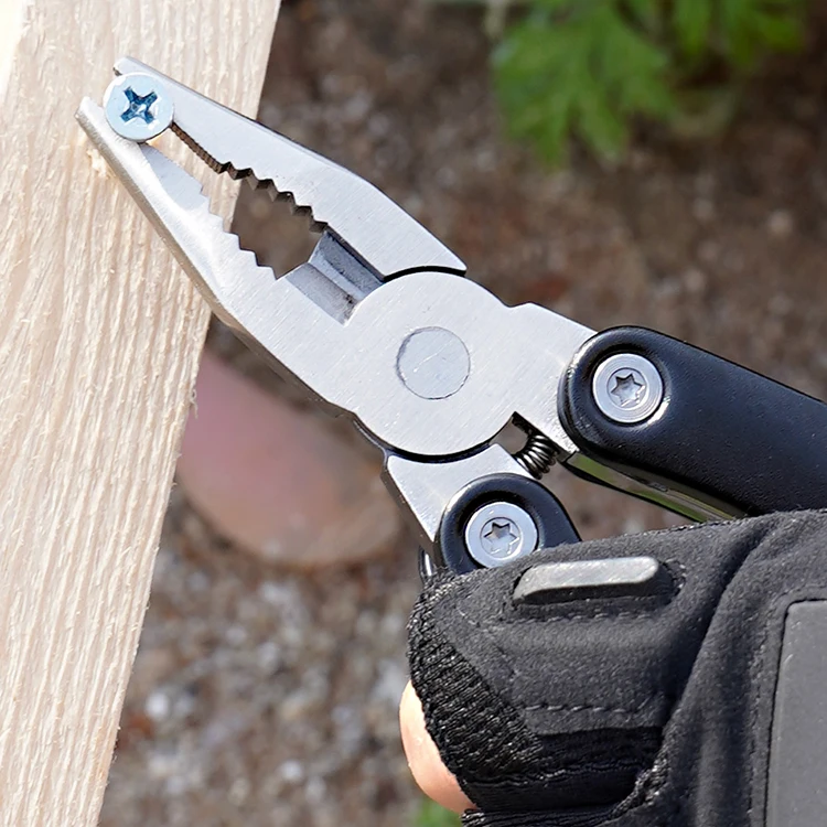 multitools survival set pocket mini folding needle nose multi tool knife pliers with saw bit wrench