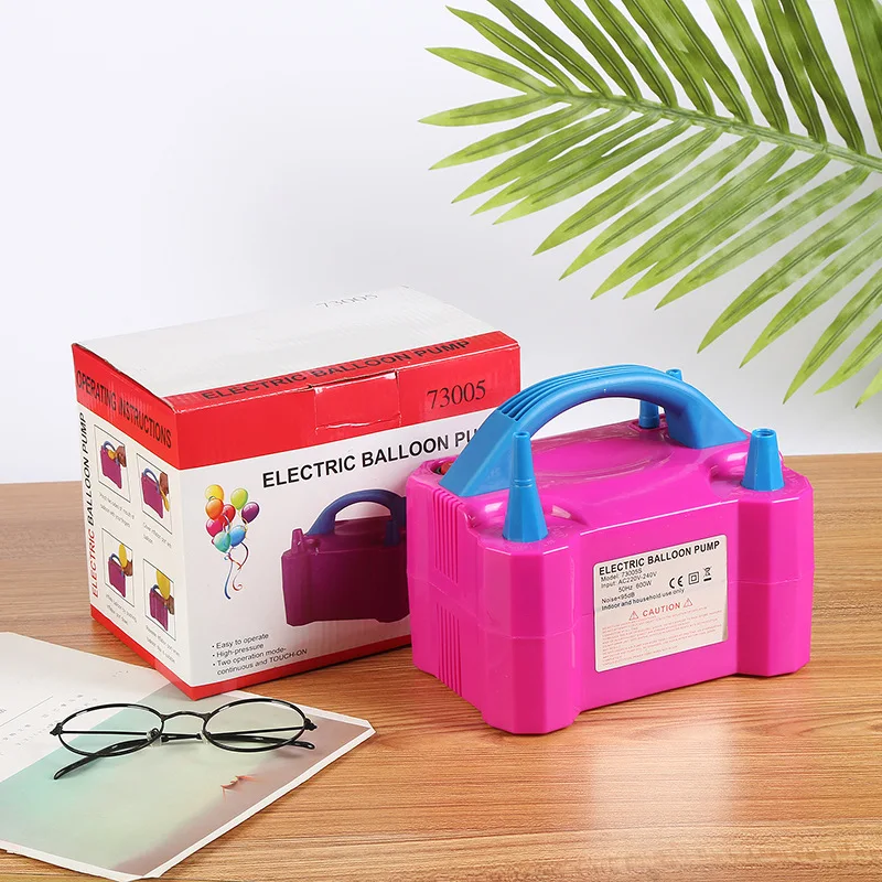 73005 Electric Double Hole Electric Balloon Pump Tool High Power Portable 220V Inflator Portable Electric Balloon Air Pump