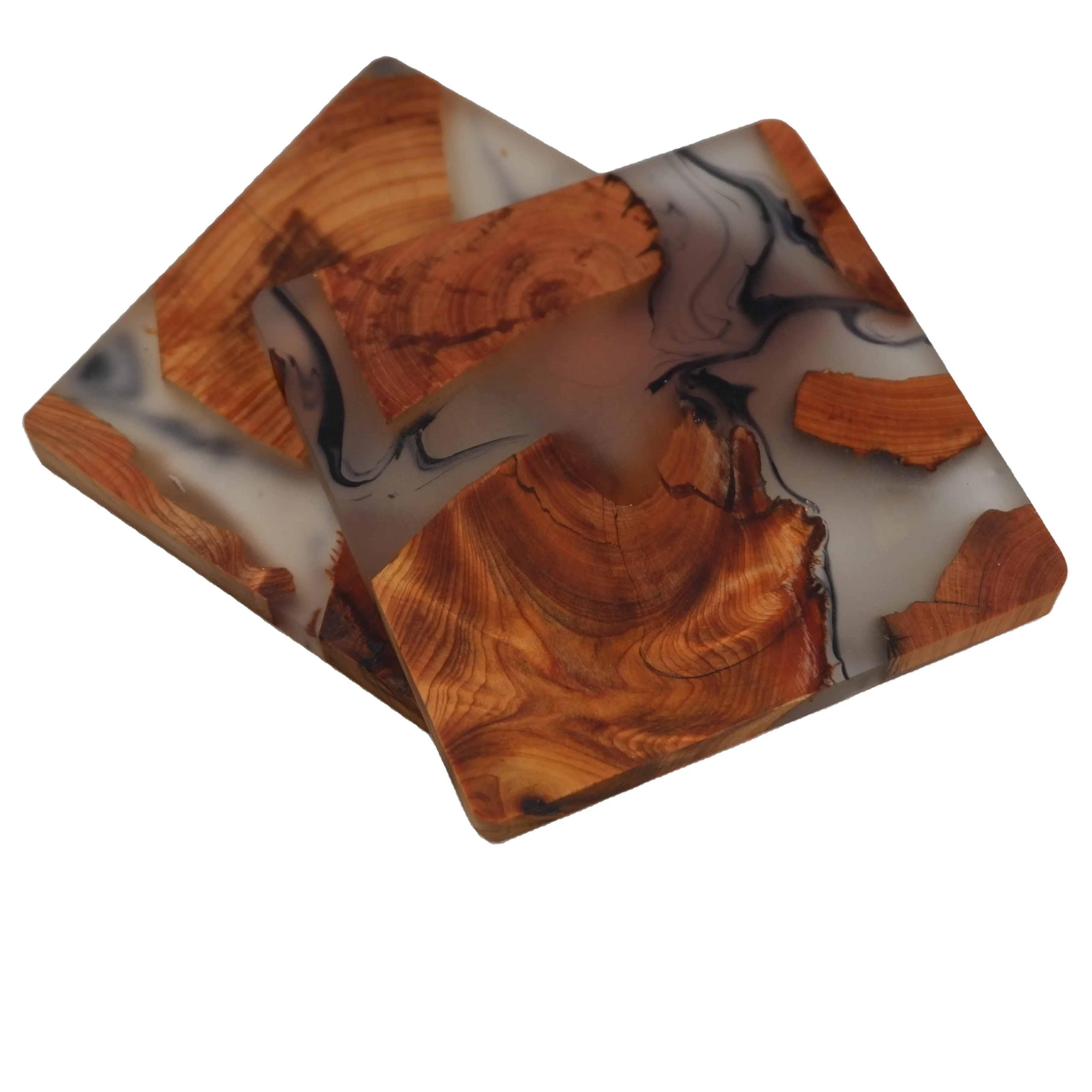 Hand Made Wood Resin Cup Mats Unique Resin And Wood Mug Coaster For Hot And Cold Drink Unreplicated Wood Resin Mug Coaster