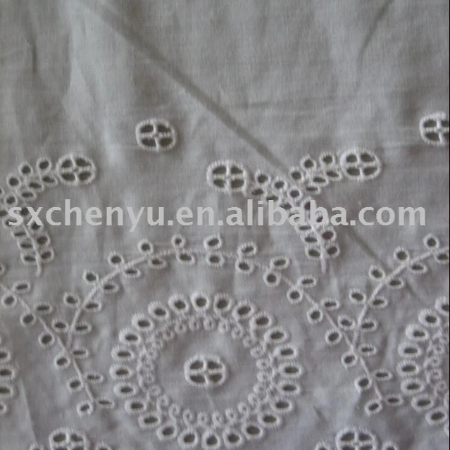 100% хлопок вуаль вышивка ткань (Bord Dsn)