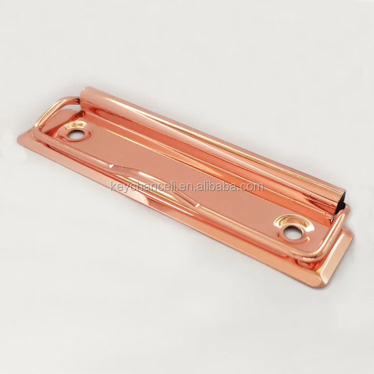 100mm custom logo rose gold clips flat metal low profile clip for clipboard file folder