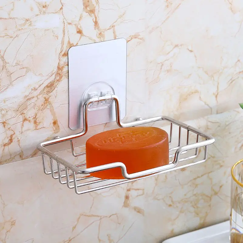 New design stainless steel single layer square soap holder convenient and durable