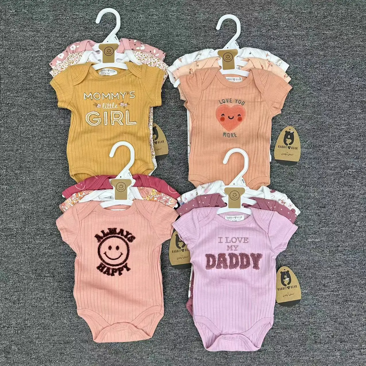 Wholesale 3 Pieces Cotton Baby One Set Romper Set Newborn Swaddling Clothes Printing Patterns Bodysuits Jumpsuit Summer 2024