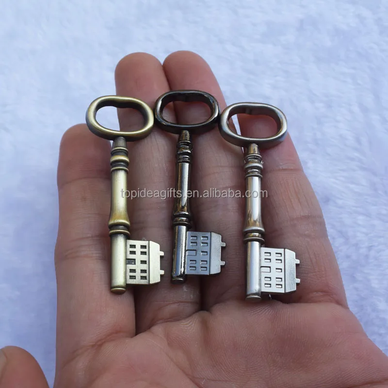 Keychain Women Lady Girl Novel Chest Key Necklace Gunmetal Vintage Skeleton Keys for Necklace Bracelet Jewelry