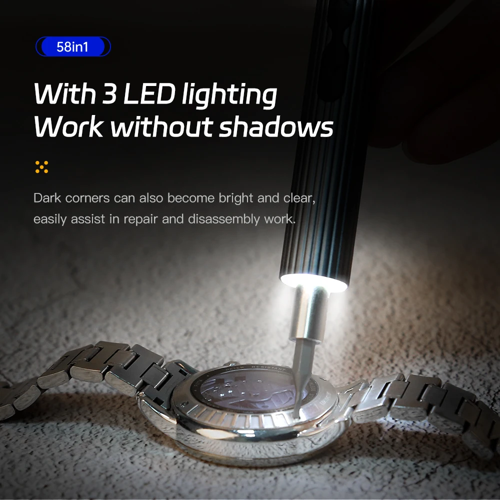 Portable Electric Screwdriver Set Household 58 1 Digital Display Adjustable Cordless Precision Rechargeable Li-Ion DIY ODM