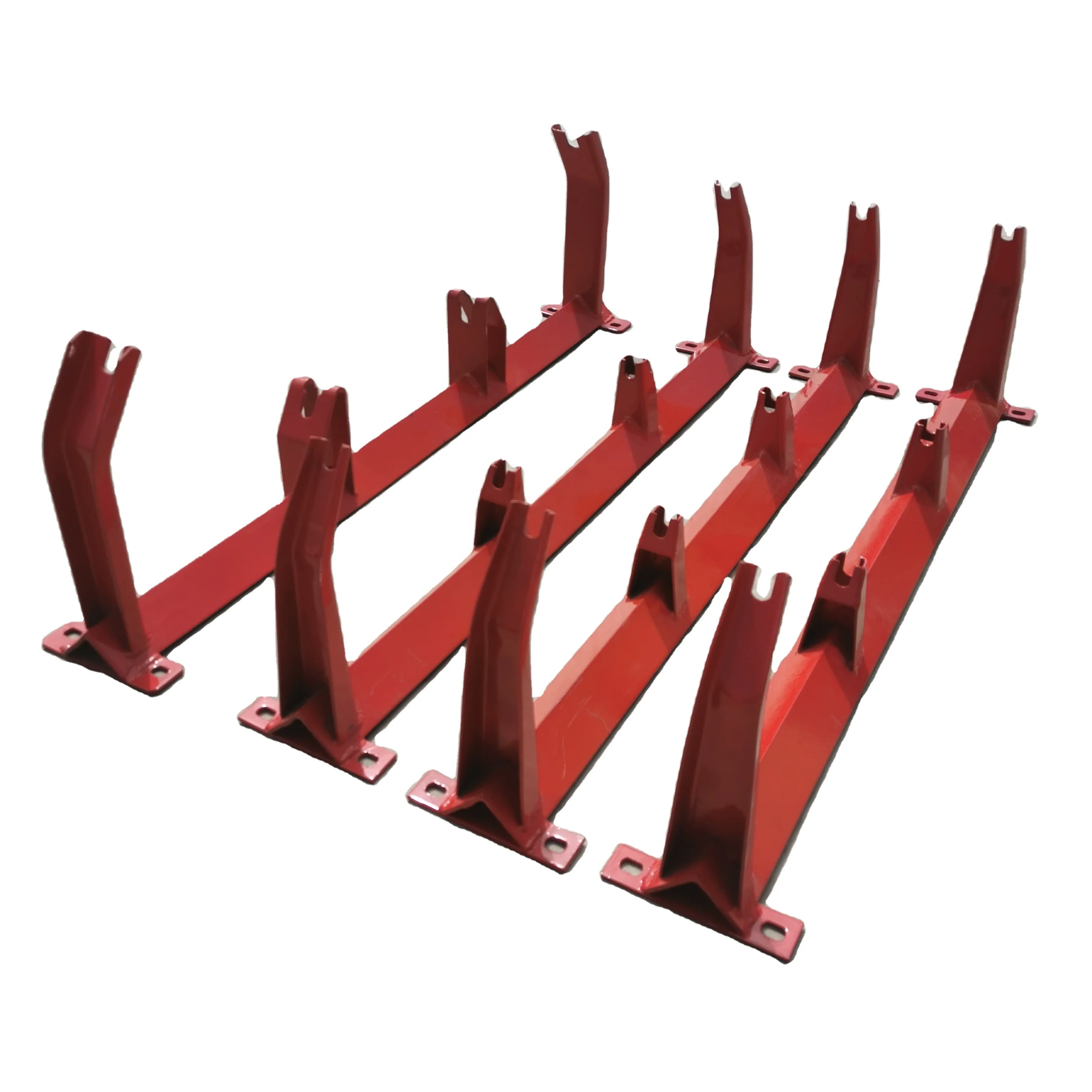 High quality steel conveyor idler roller  frame with grooved brackets