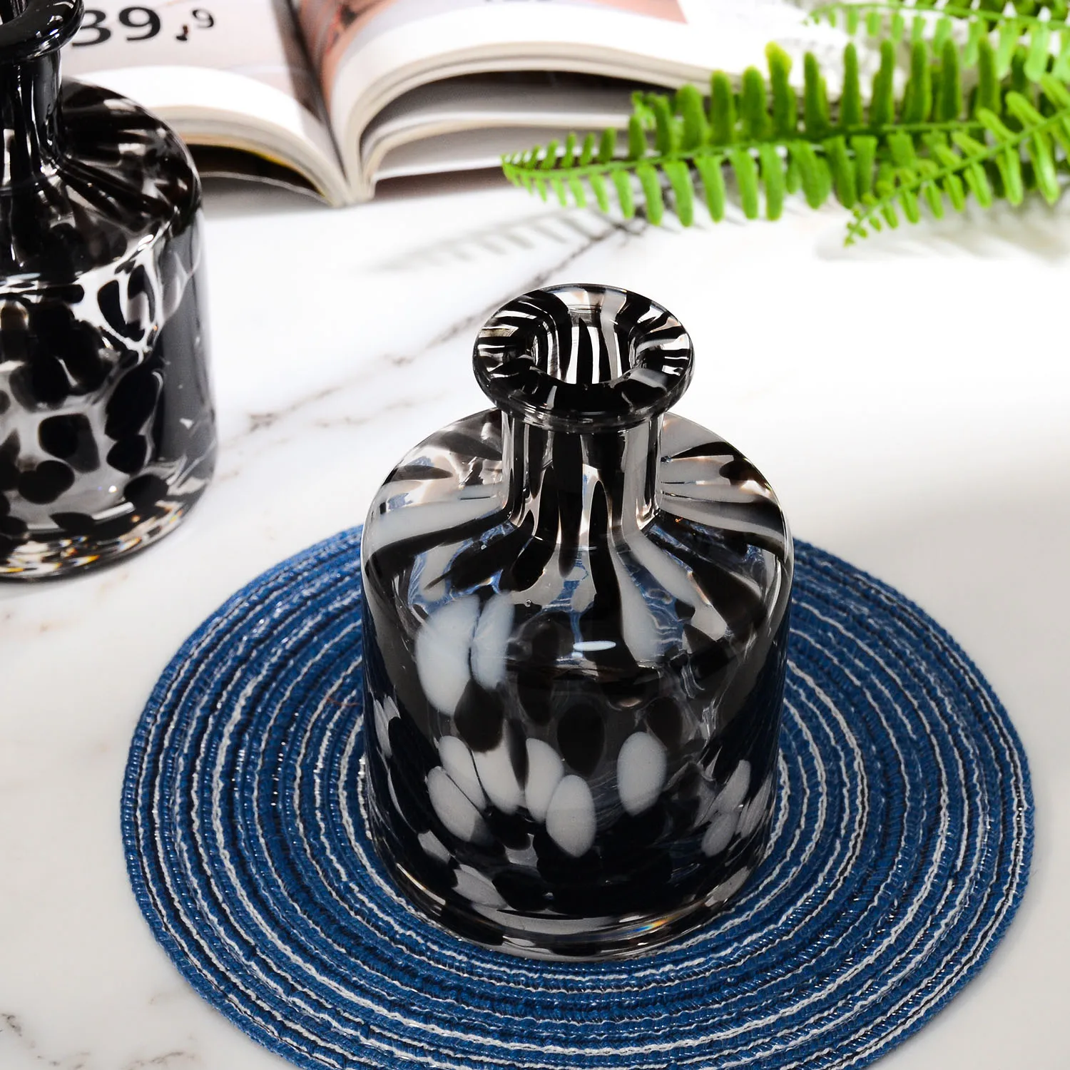 Samlife Colored Hand Blown Vintage Art Mini Flower Bud Vases Classic Colorful Mexican Confetti Glass Vase