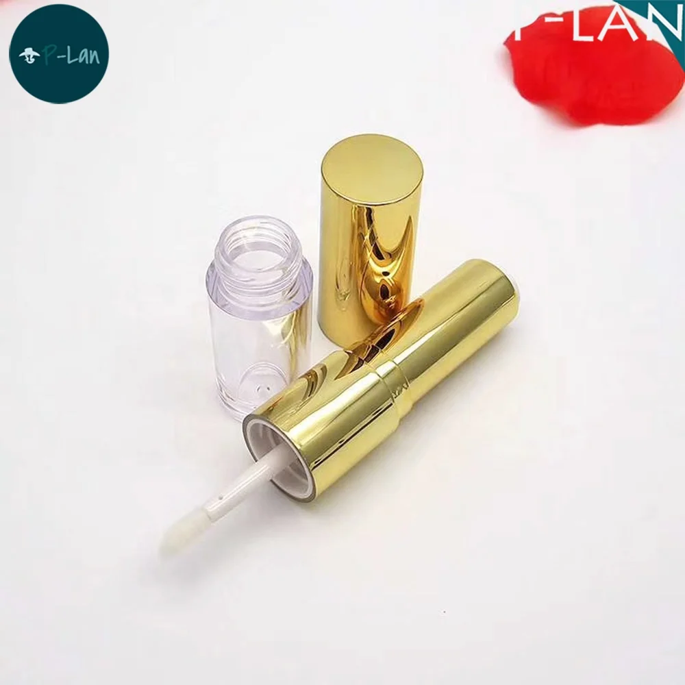 P-lan Stock Custom Logo Printing Fashion Double Head Lipstick Lip Gloss Tube Wholesale Dual Side Makeup Container
