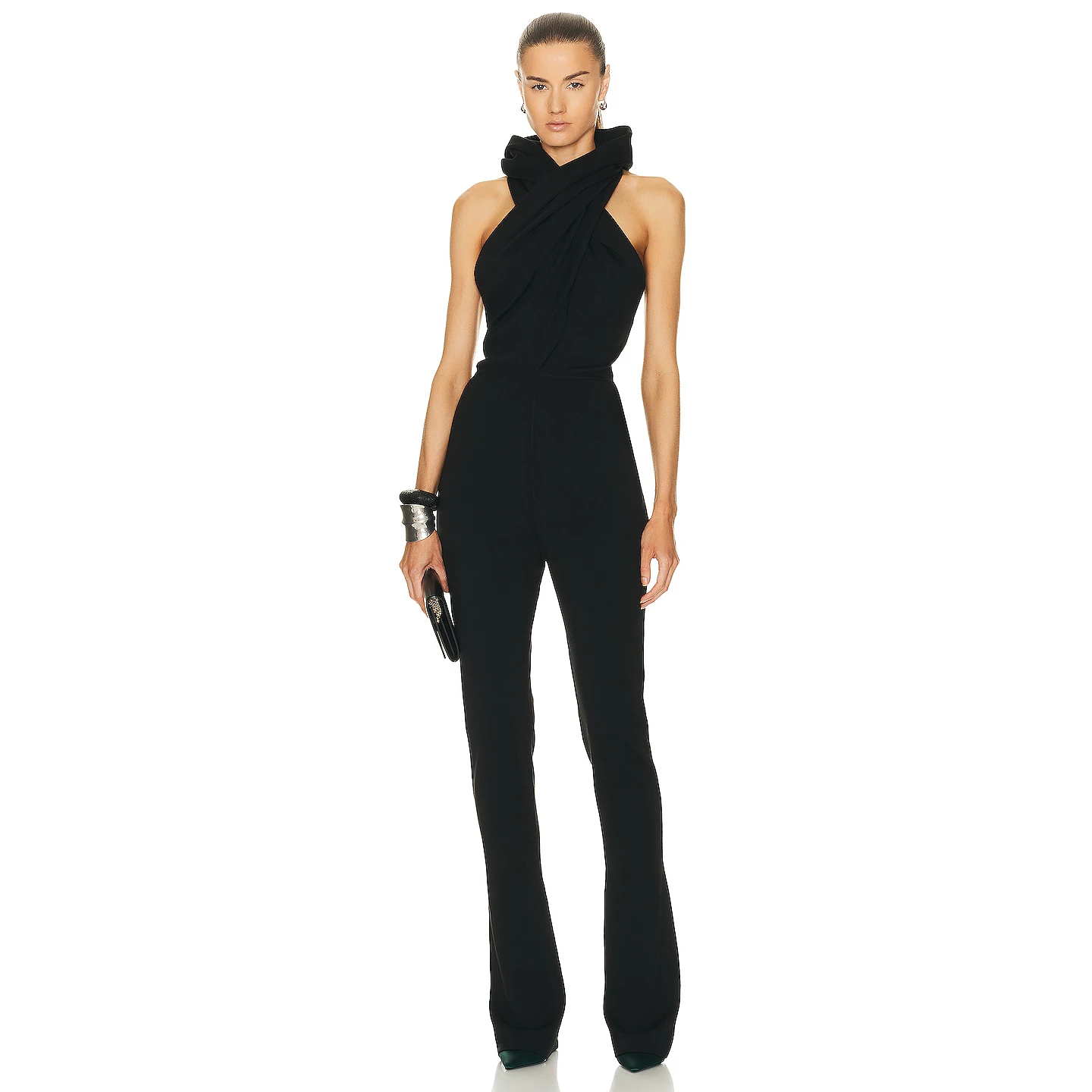 JB2242 Black Elegant Spandex Jumpsuit Women Clothing Sexy Club Sleeveless Fashion Backless Jumpsuit Party