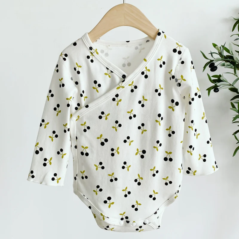 
AustinBella 2021 new arrival baby clothes wholesale boutique baby organic cotton kimono wrap bodysuit baby girls clothes 