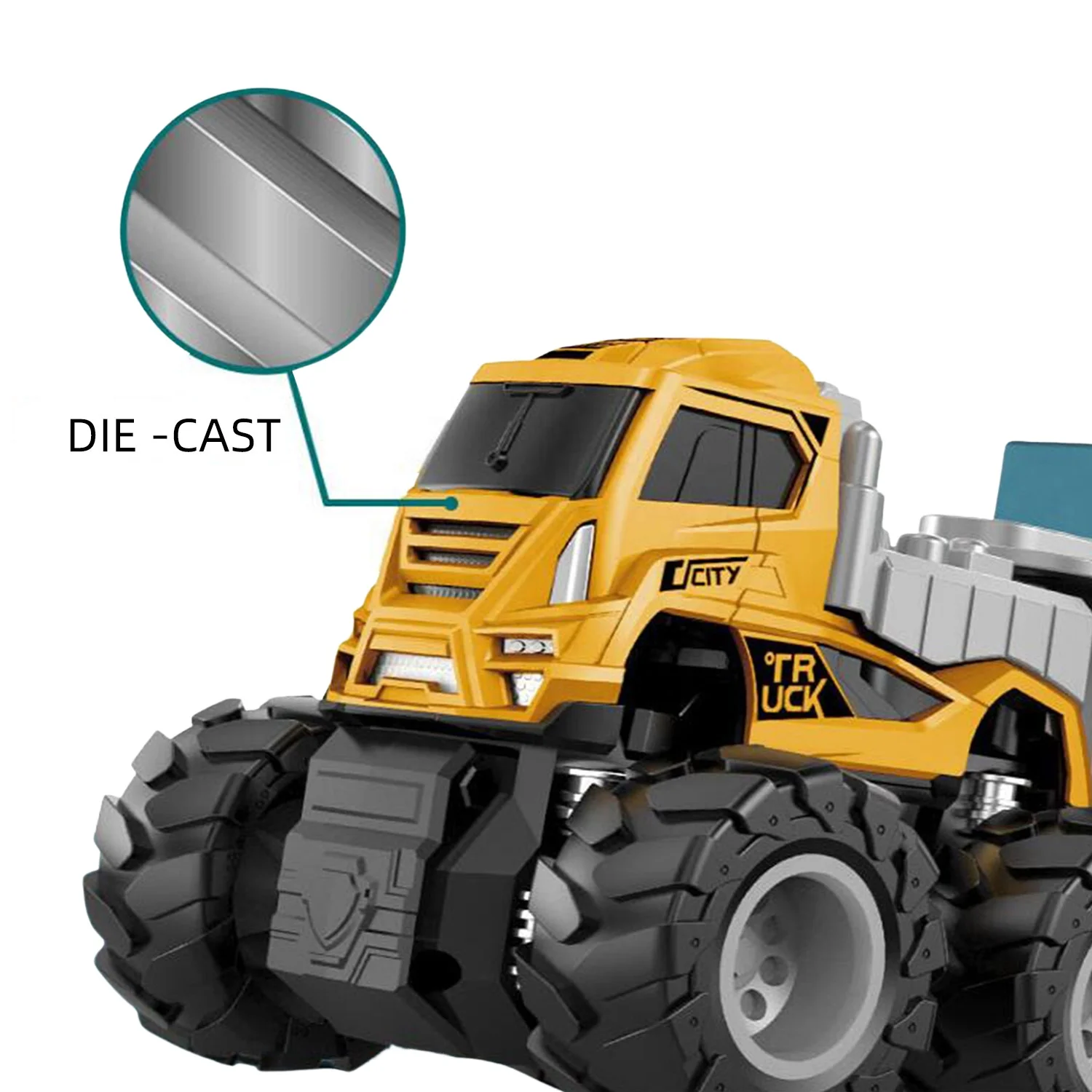  Детский прицеп из инерционного сплава 4WD четырехколесный привод интересный металлический литый под давлением строительный автомобиль с пластиковой