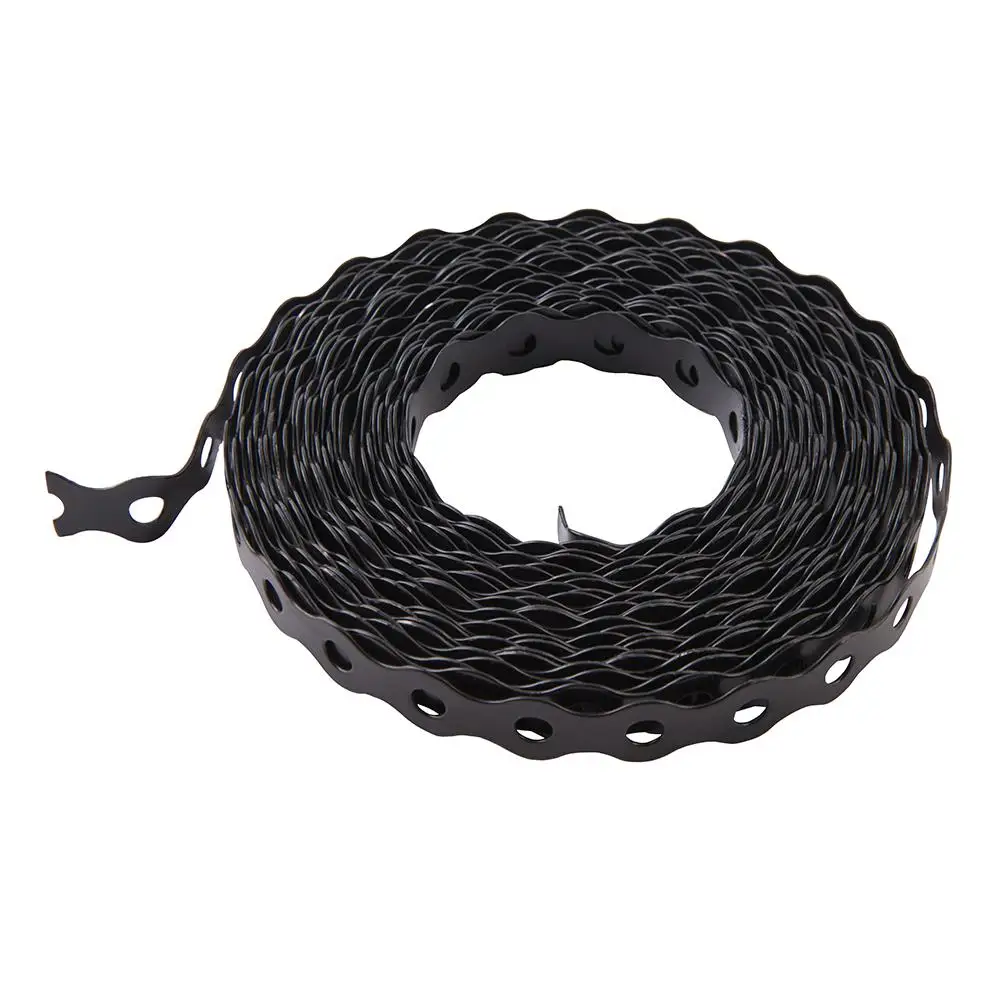 PVC perforated banding Black Coated Metal Pipe Hanger Strap perforated punch hoop iron strap banding tape
