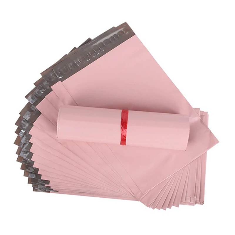 free designs Pink Courier Mailer Bags Packaging Poly Package Plastic Self-Adhesive Express Bag Envelope Postal Pouch Mailing