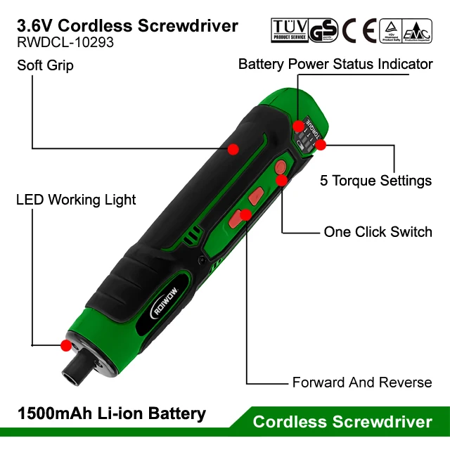 Mini Electric Screwdriver Cordless Power Tool Kit 3.6V Lithium Battery Rechargeable Small Electric Screwdriver Drill Bit Set