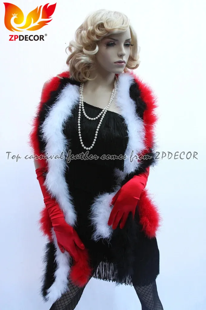 Factory Wholesale from ZPDECOR Hot Selling 30 Grams Dyed Camel Marabou Feather Boa Scarfs for Halloween Costume