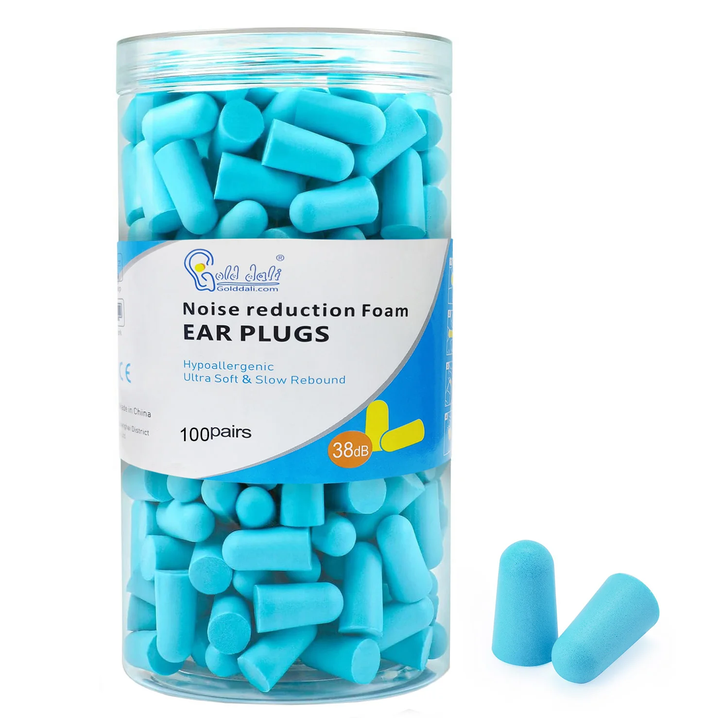 Wholesale Jar Packaging 100 Pairs Soft Foam Ear Plugs Custom Logo Ear Plug  Noise Reduction Sleeping Earplugs