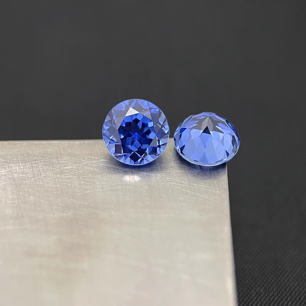 Round Shape Cornflower Blue Lab Created Sapphire  Cornflower Blue Lab Grown Sapphire For High Quality Jewelry